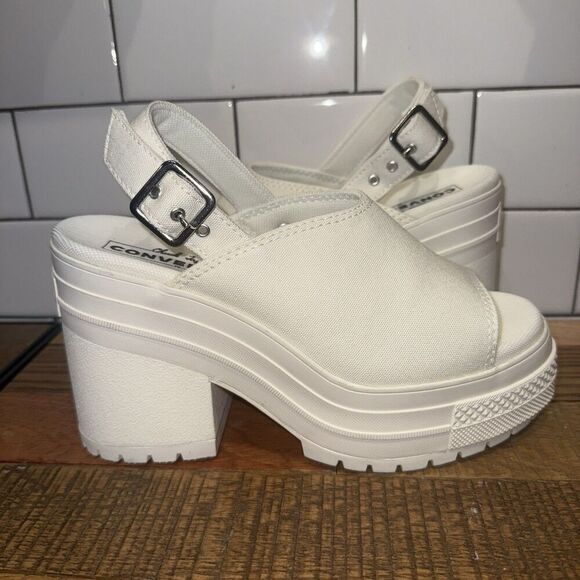 Converse Chuck 70 De Luxe Heel Mule Sandal Egret White - A13796F Size 6 - Picture 1 of 10